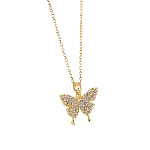 Gold Plated Butterfly Necklace