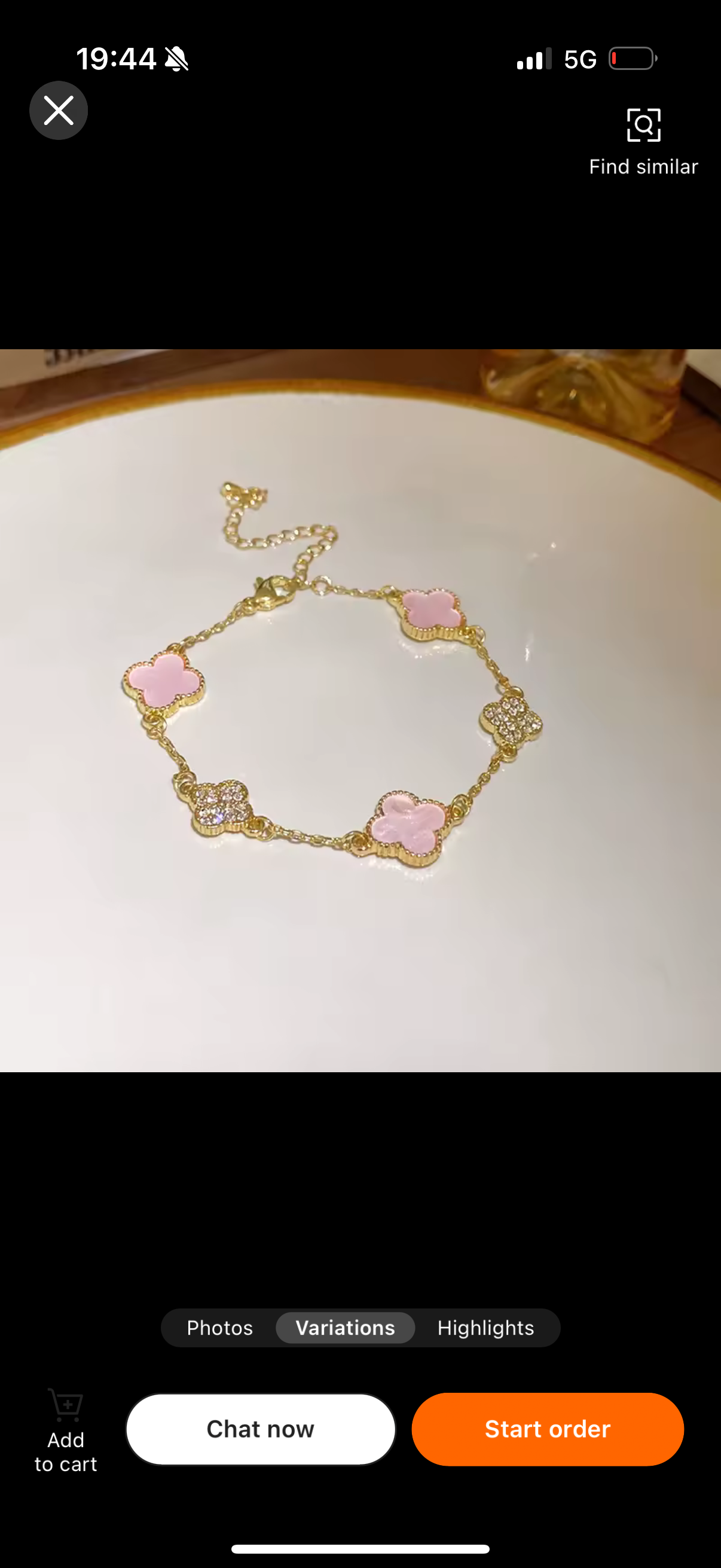 Pink & Gold dainty bracelet