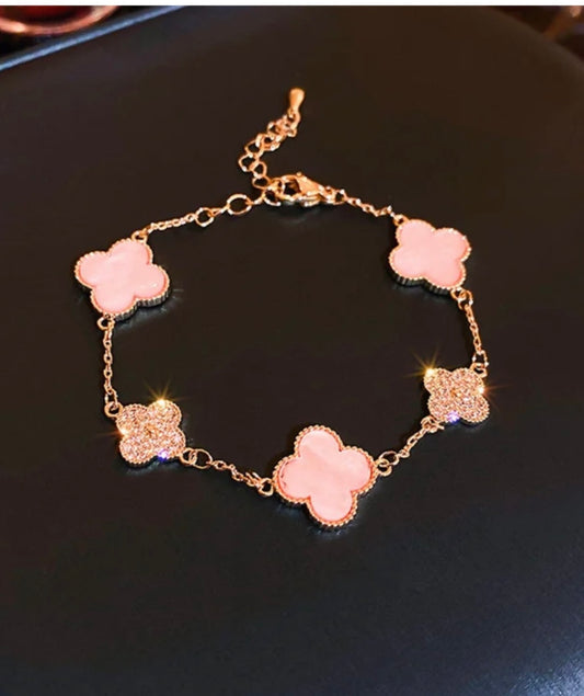 Pink & Gold dainty bracelet