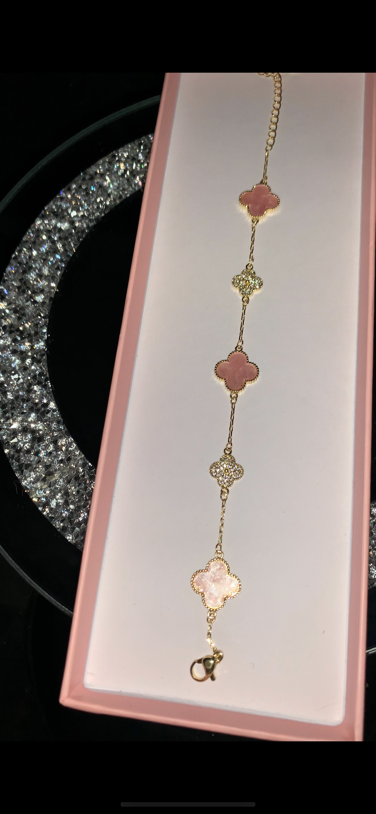 Pink & Gold dainty bracelet