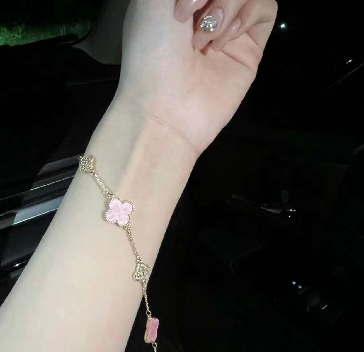Pink & Gold dainty bracelet