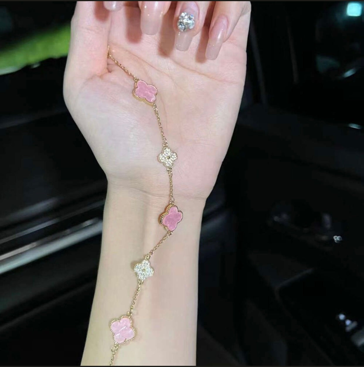 Pink & Gold dainty bracelet