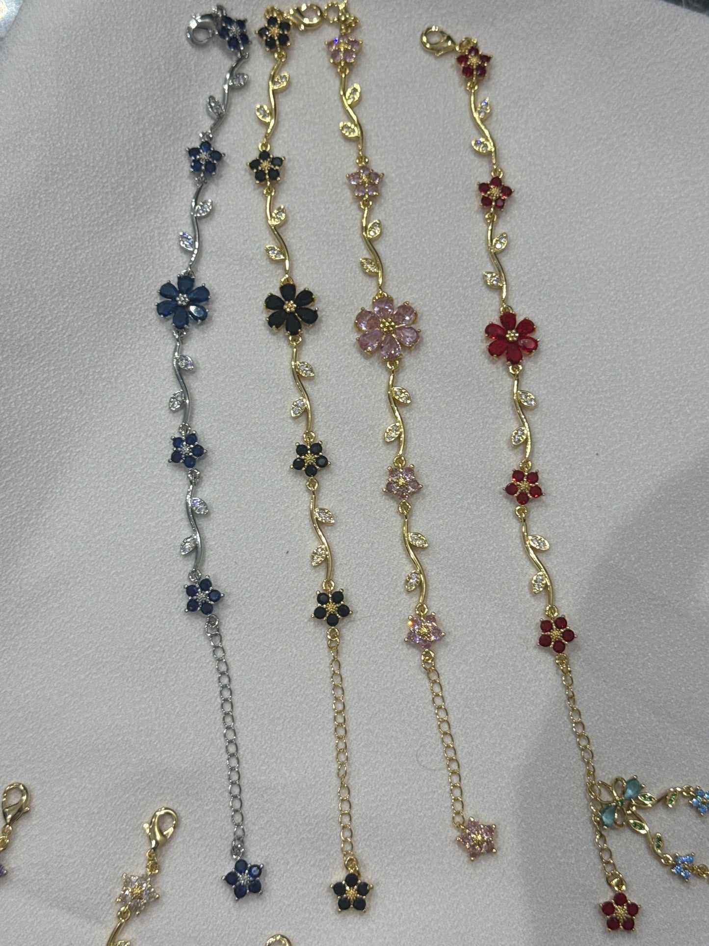 Dainty flower bracelets