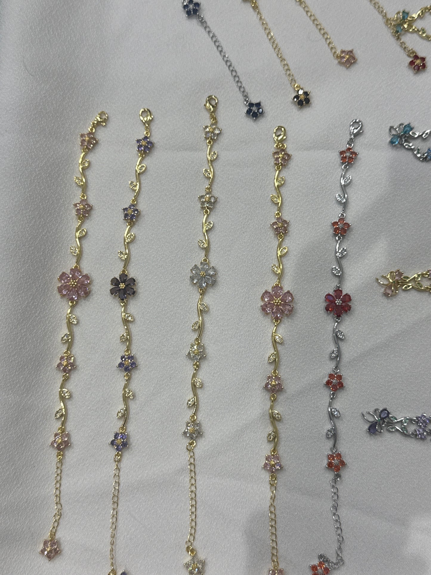 Dainty flower bracelets